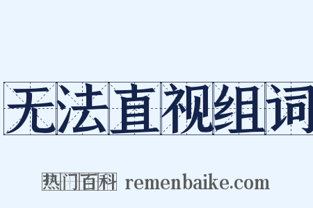 无法直视组词是什么意思的图片